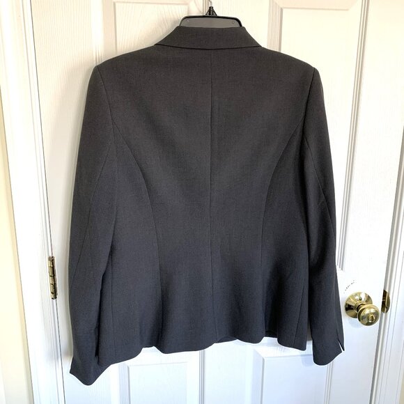 Calvin Klein Blazer Grey/Charcoal. One Button. Two Pockets. Women. Size 14P. - Picture 2 of 12